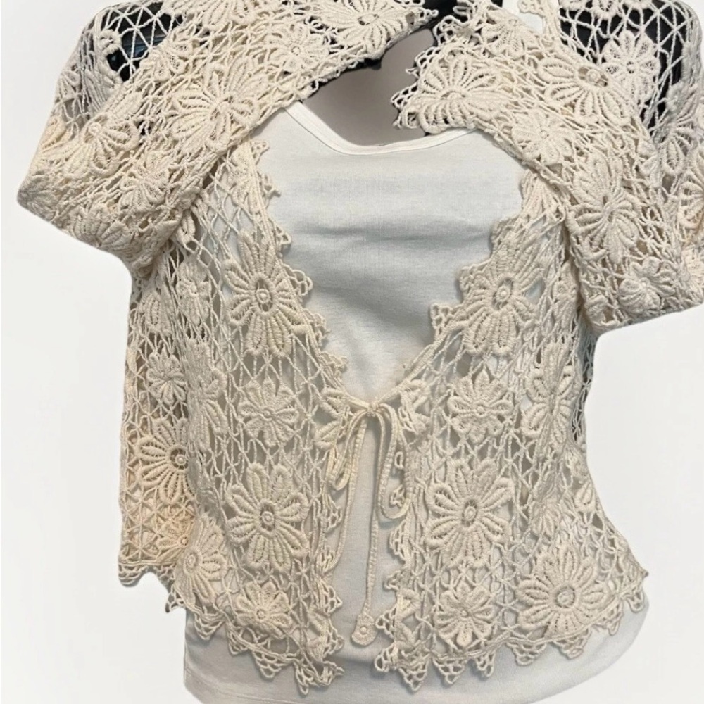 Cupio Cream Knit Cardigan Sweater S/M